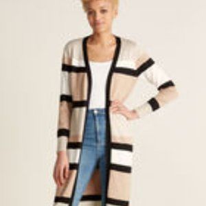 Vila Milano Open Front Striped Duster Cardigan